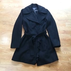 Nicole Miller Classic Black Winter Wool Coat Size M